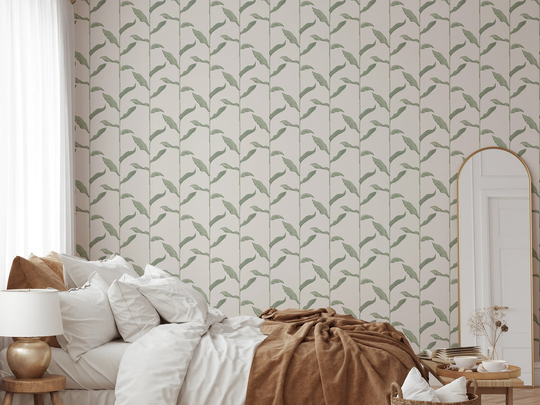 Stalks - Linen Floral Wallpaper