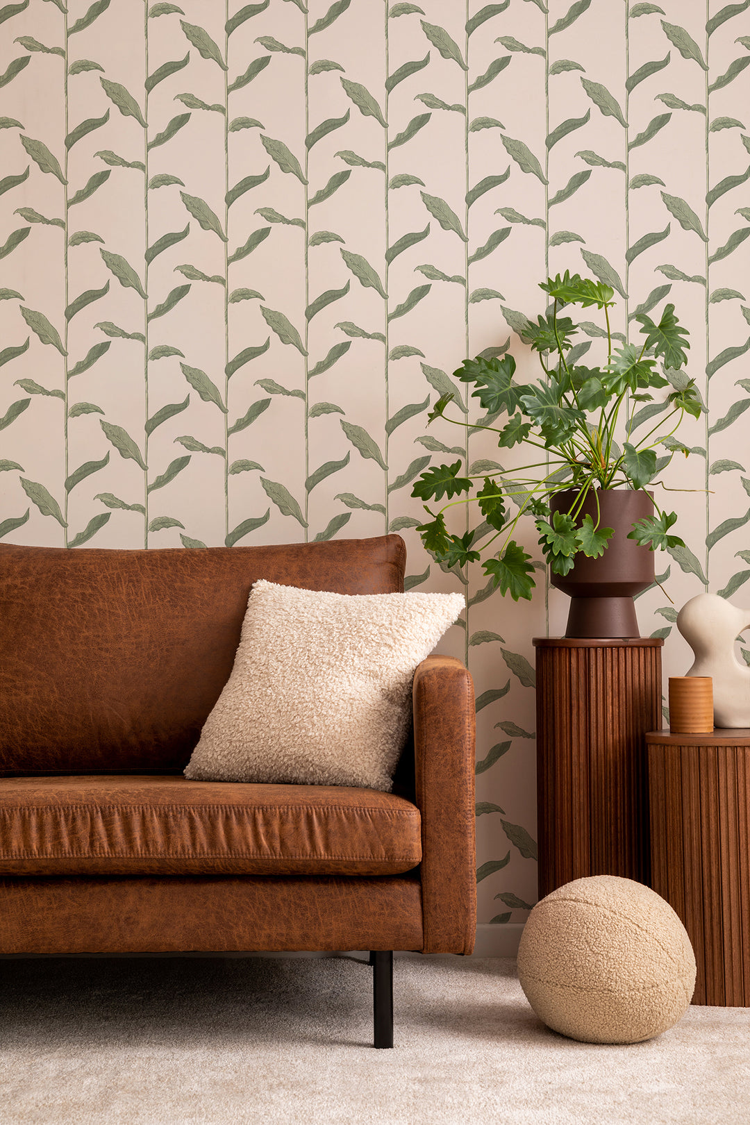 Stalks - Linen Floral Wallpaper