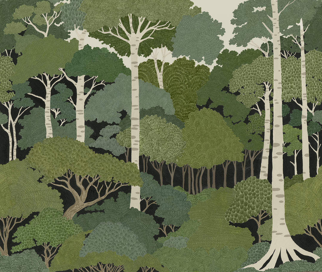 Storybook Forest Wall Mural - Spring Green