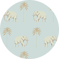 Strolling Elephant - Minted Horizon Wallpaper