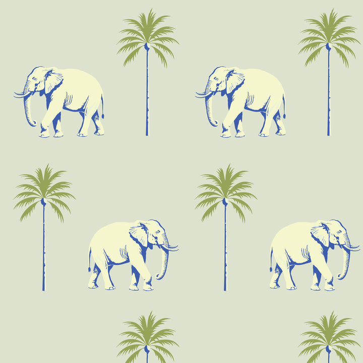 Strolling Elephant - Minted Horizon Wallpaper