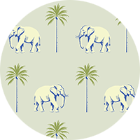 Strolling Elephant - Minted Horizon Wallpaper