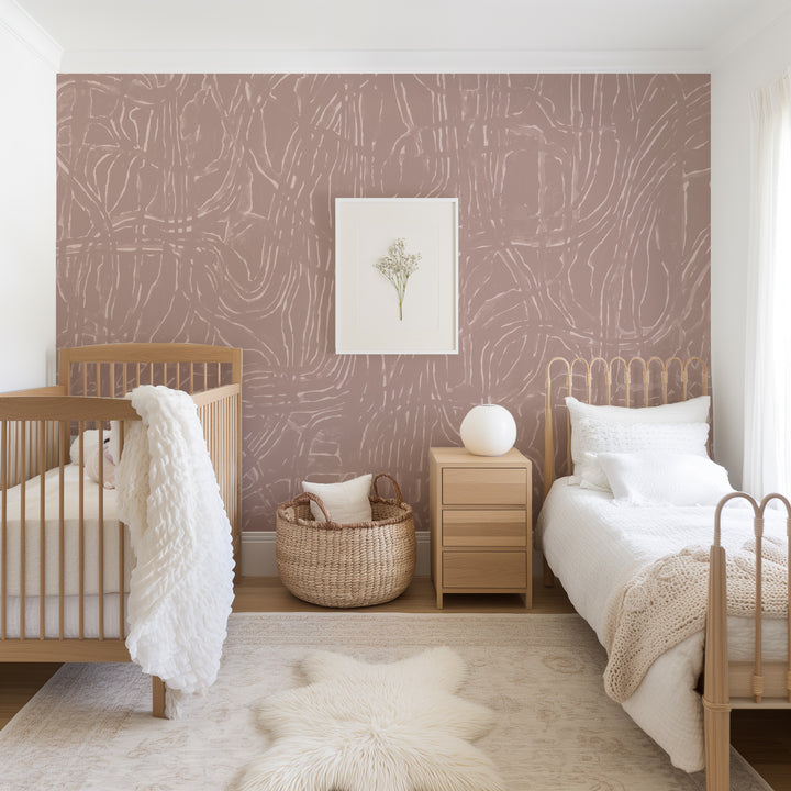 Tangle Wall Mural - Blush