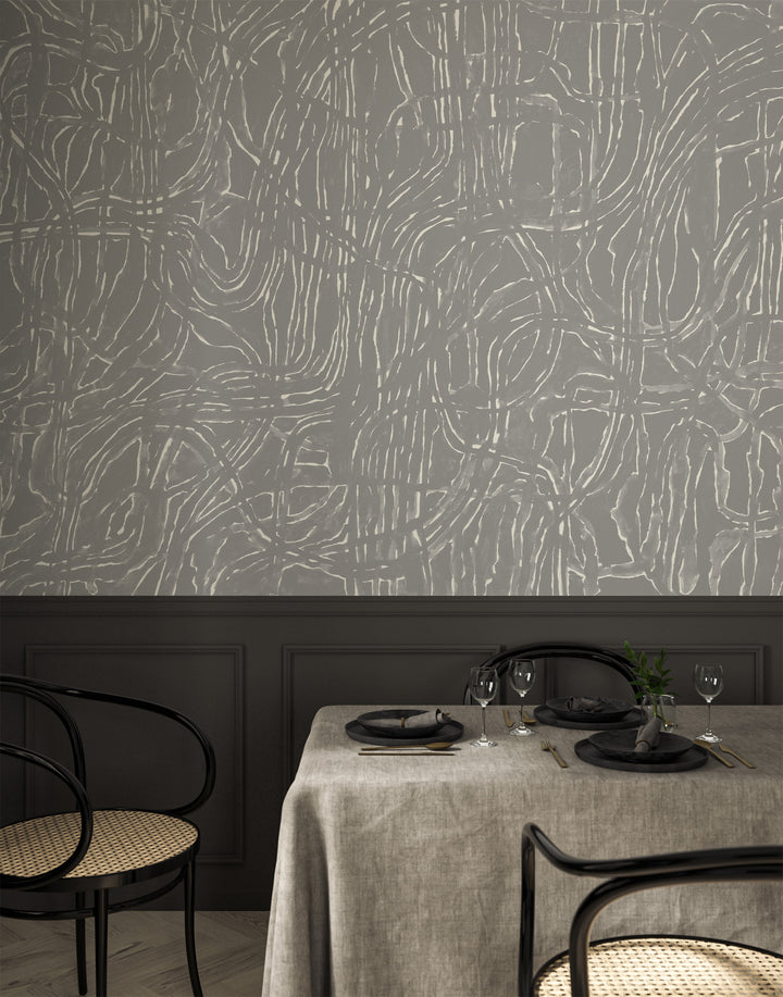 Tangle Wall Mural - Gray