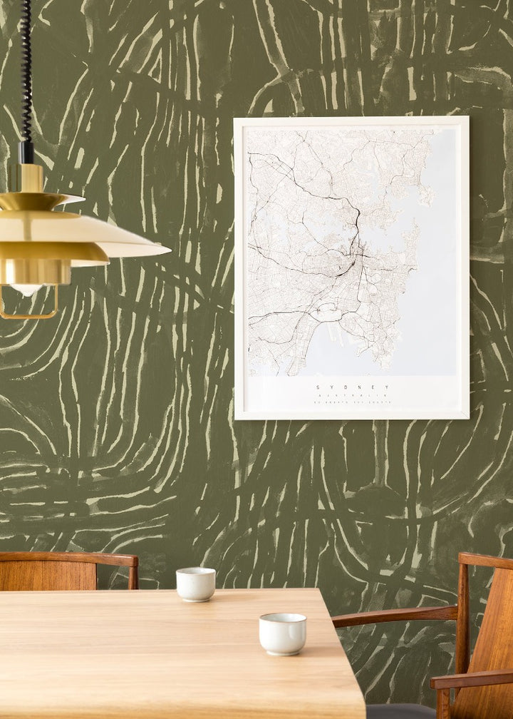 Tangle Wall Mural - Olive