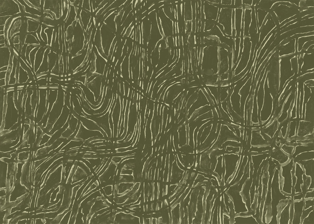 Tangle Wall Mural - Olive