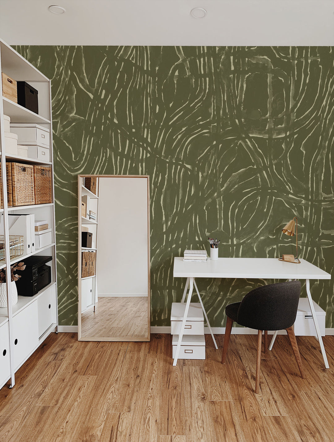 Tangle Wall Mural - Olive