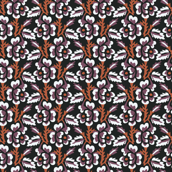 Thorn & Blossom - Autumn Noir Floral Wallpaper