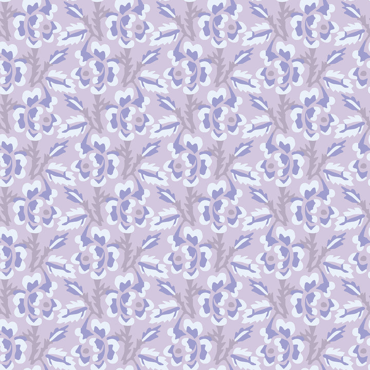 Thorn & Blossom - Lilac Amethyst Floral Wallpaper