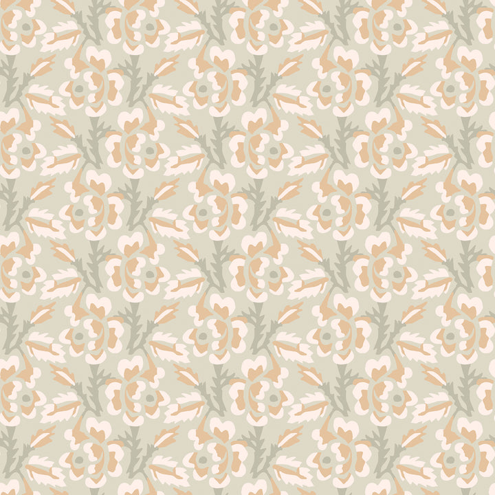 Thorn & Blossom - Sunlit Apricot Floral Wallpaper