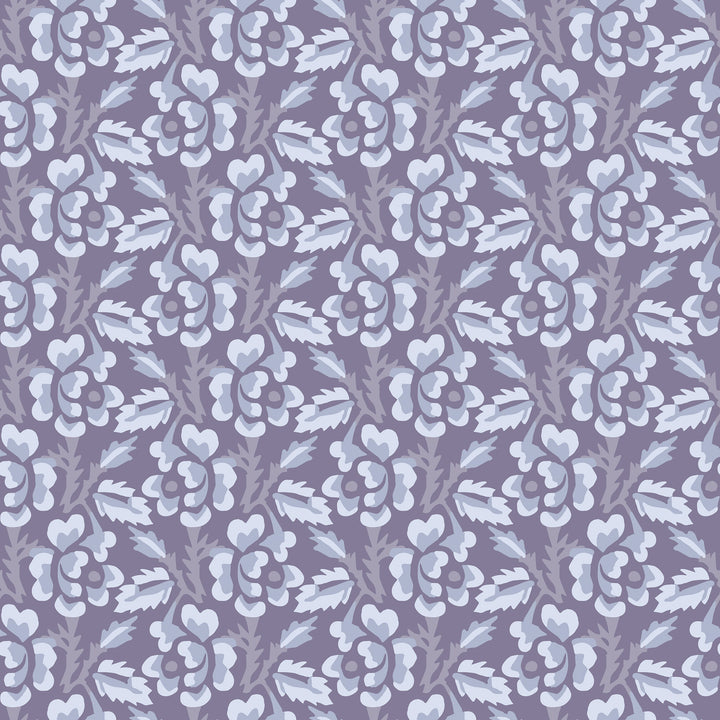 Thorn & Blossom - Violet Indigo Floral Wallpaper