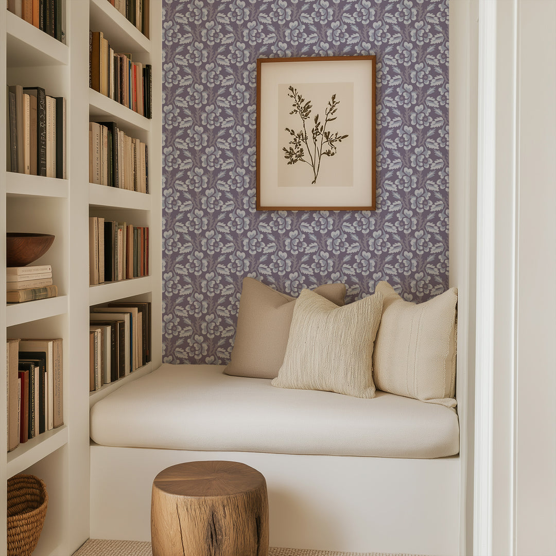 Thorn & Blossom - Violet Indigo Floral Wallpaper