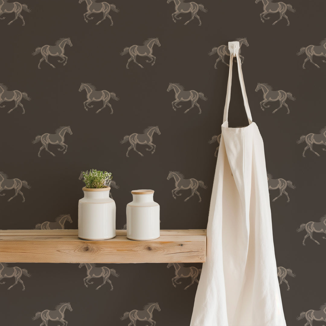 Thoroughbred - Burnt Umber Wallpaper