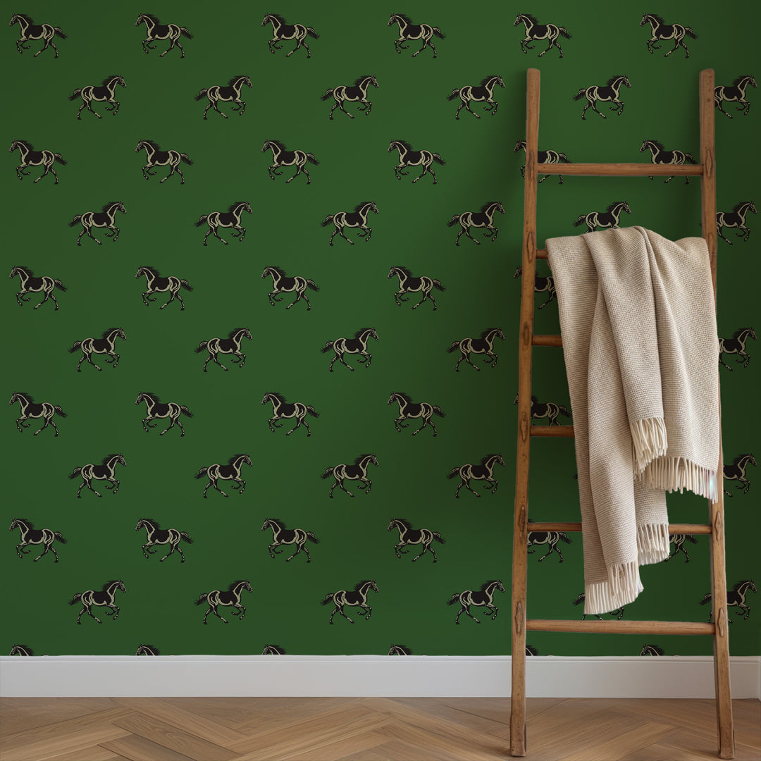 Thoroughbred - Emerald Green Wallpaper