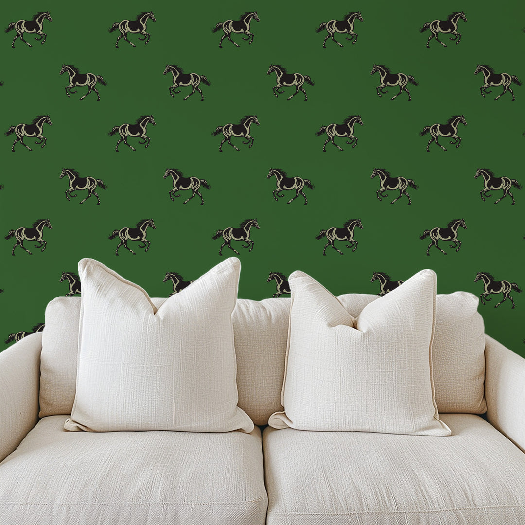 Thoroughbred - Emerald Green Wallpaper