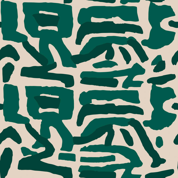 Tribal Traditions - Emerald Wallpaper by Blessed Little Bungalow