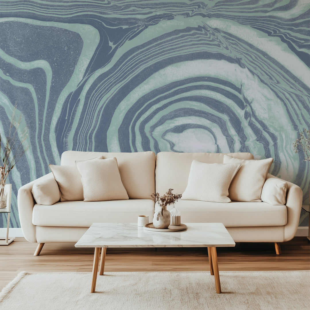 True Blue Marble Wall Mural