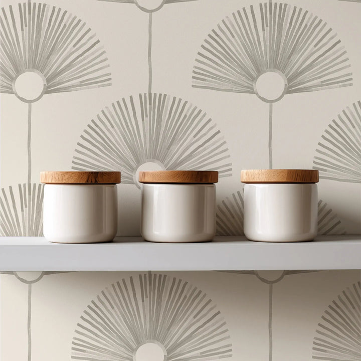 Deco Fan - Parchment Wallpaper by Bohemian Bungalow