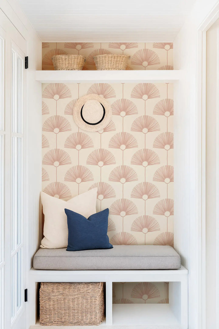 Deco Fan - Pink Rose Wallpaper by Bohemian Bungalow