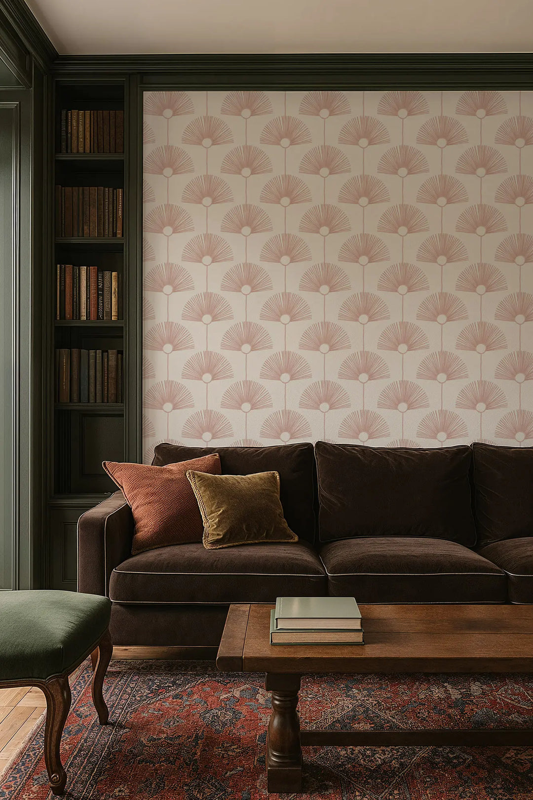 Deco Fan - Pink Rose Wallpaper by Bohemian Bungalow