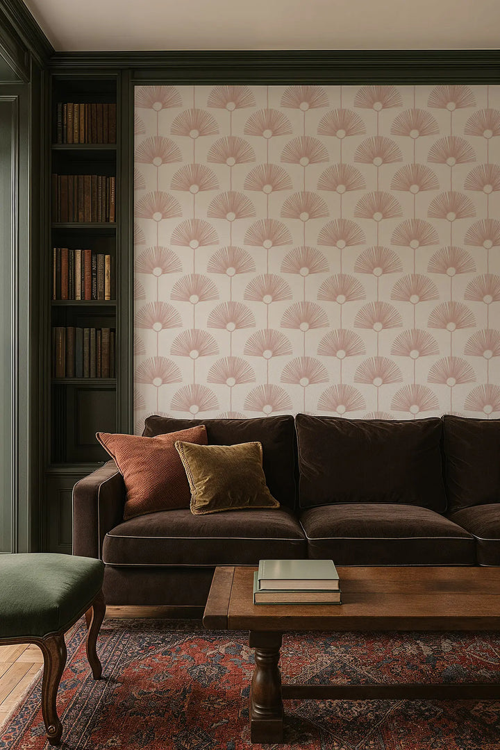 Deco Fan - Pink Rose Wallpaper by Bohemian Bungalow