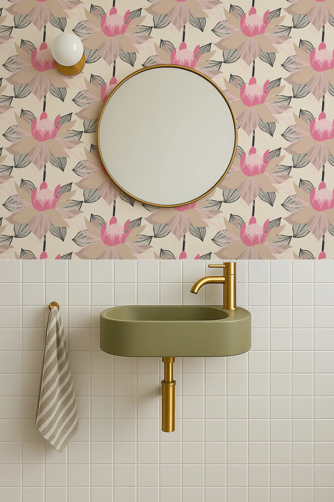 Modern Bloom - Classic Pink Wallpaper by Bohemian Bungalow