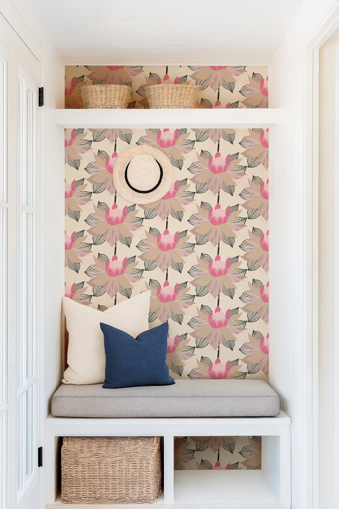 Modern Bloom - Classic Pink Wallpaper by Bohemian Bungalow