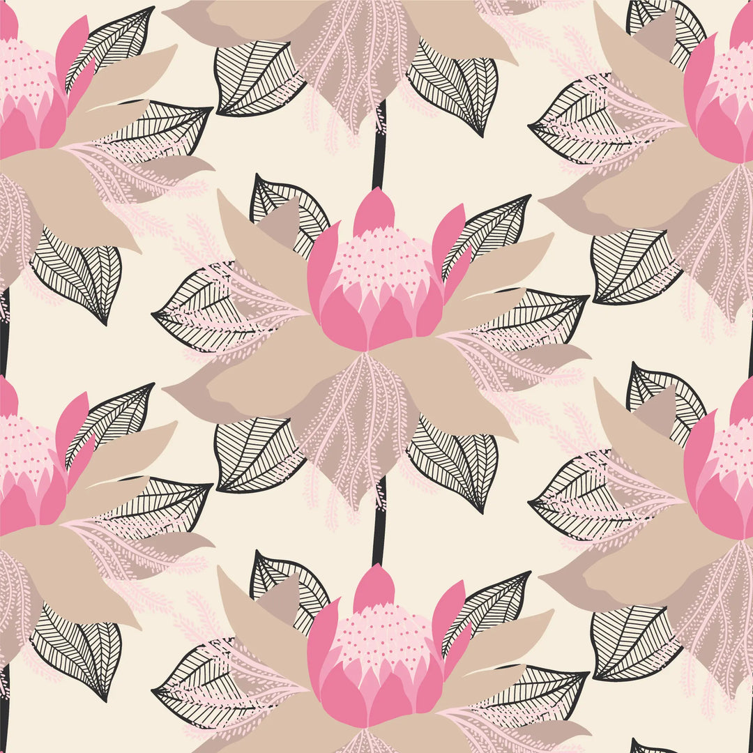 Modern Bloom - Classic Pink Wallpaper by Bohemian Bungalow