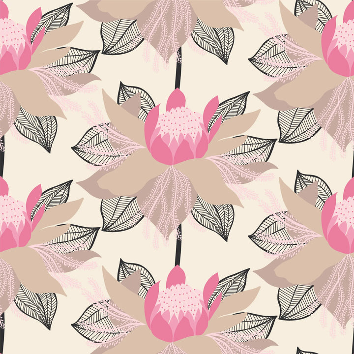 Modern Bloom - Classic Pink Wallpaper by Bohemian Bungalow