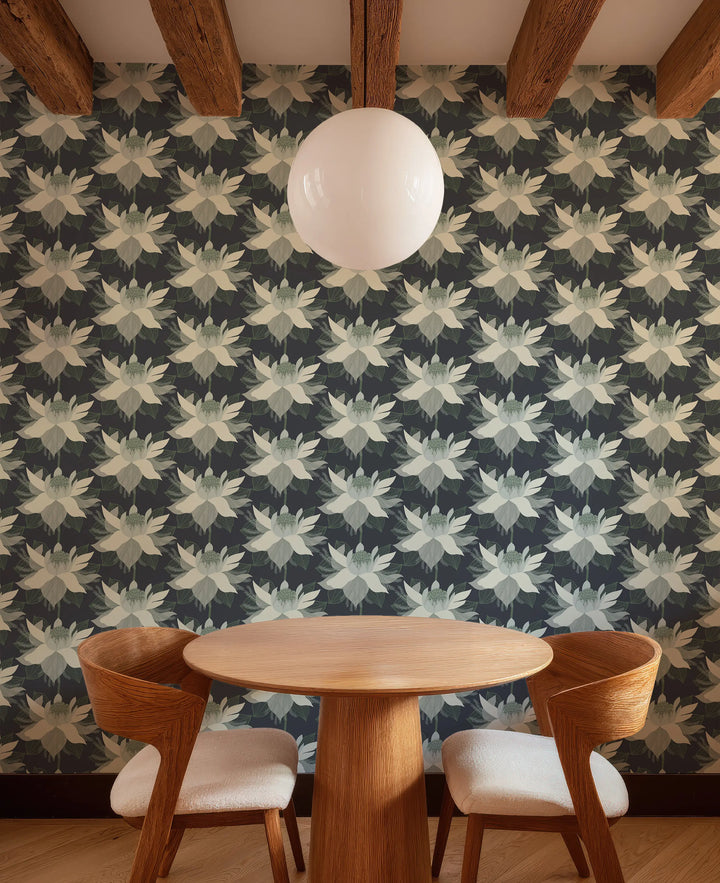 Modern Bloom - Garden Noir Wallpaper by Bohemian Bungalow