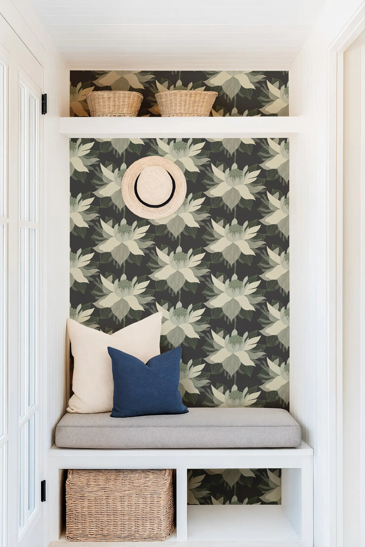 Modern Bloom - Garden Noir Wallpaper by Bohemian Bungalow