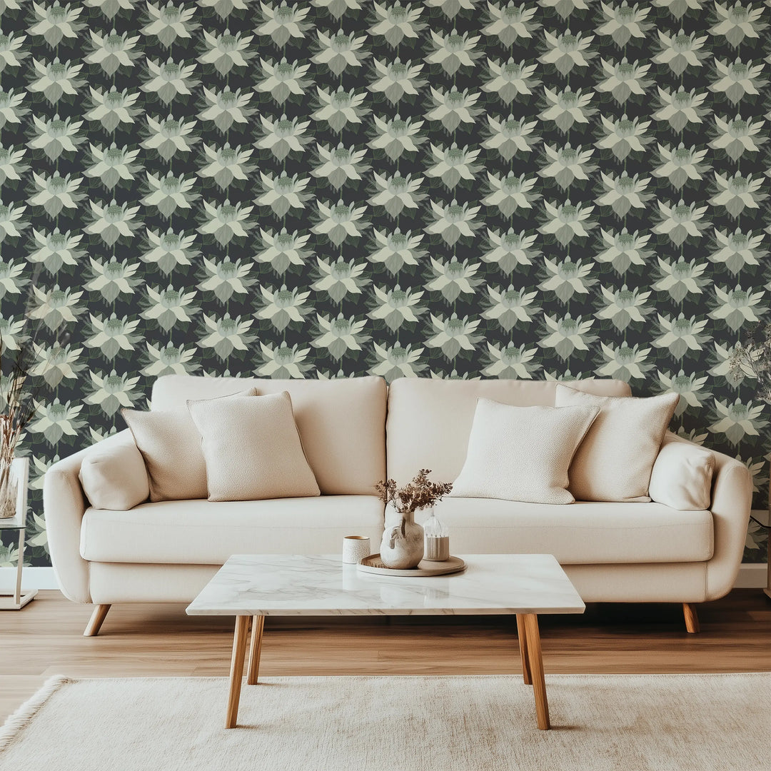 Modern Bloom - Garden Noir Wallpaper by Bohemian Bungalow