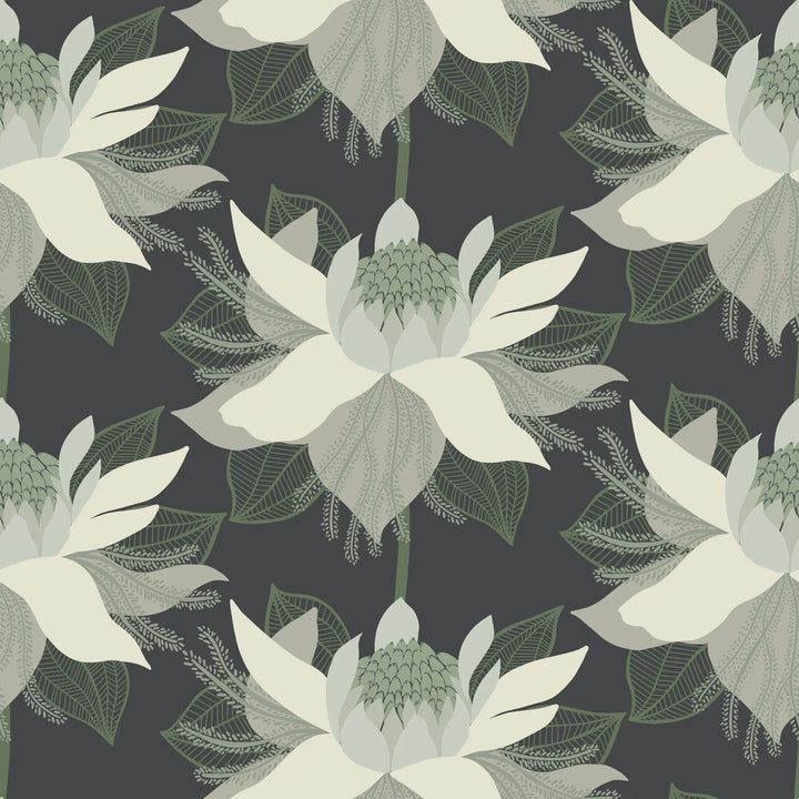Modern Bloom - Garden Noir Wallpaper by Bohemian Bungalow