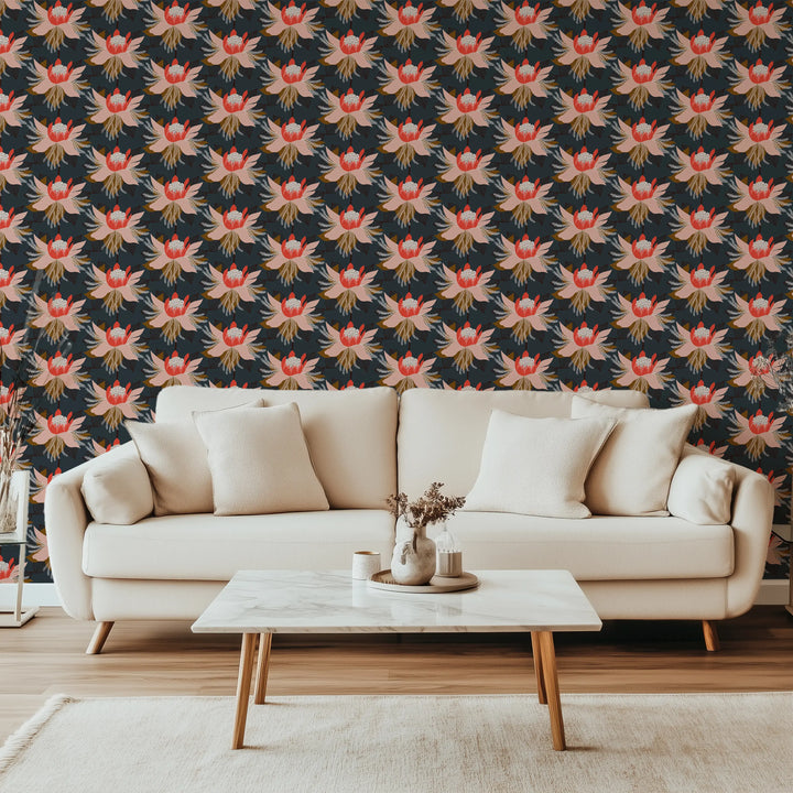 Modern Bloom - Poppy Red Wallpaper by Bohemian Bungalow