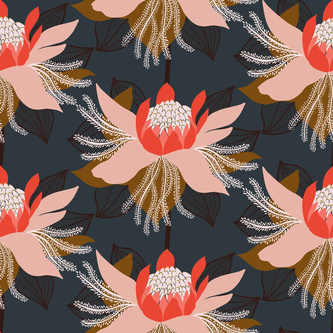 Modern Bloom - Poppy Red Wallpaper by Bohemian Bungalow