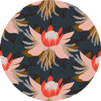 Modern Bloom - Tangerine Wallpaper by Bohemian Bungalow