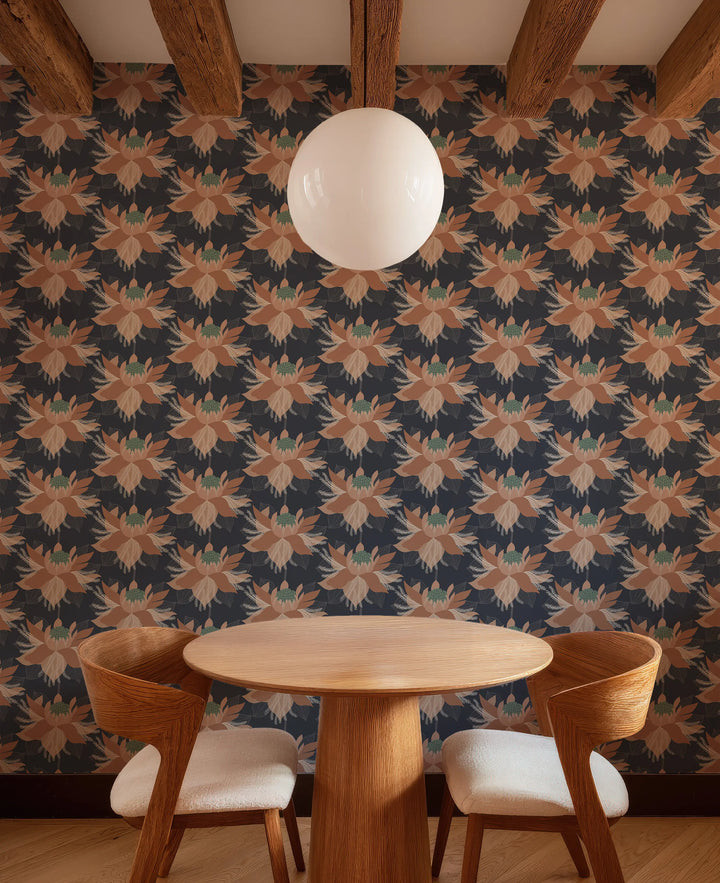 Modern Bloom - Tangerine Wallpaper by Bohemian Bungalow