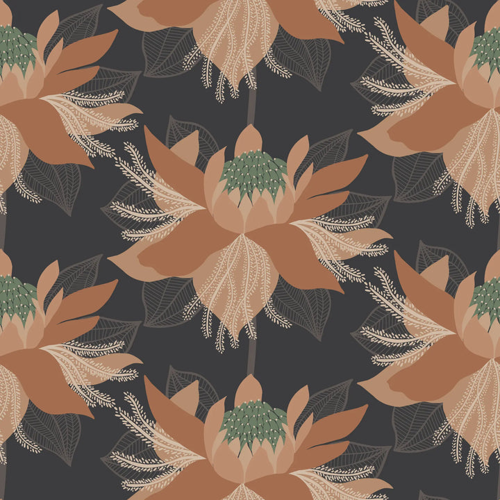 Modern Bloom - Tangerine Wallpaper by Bohemian Bungalow