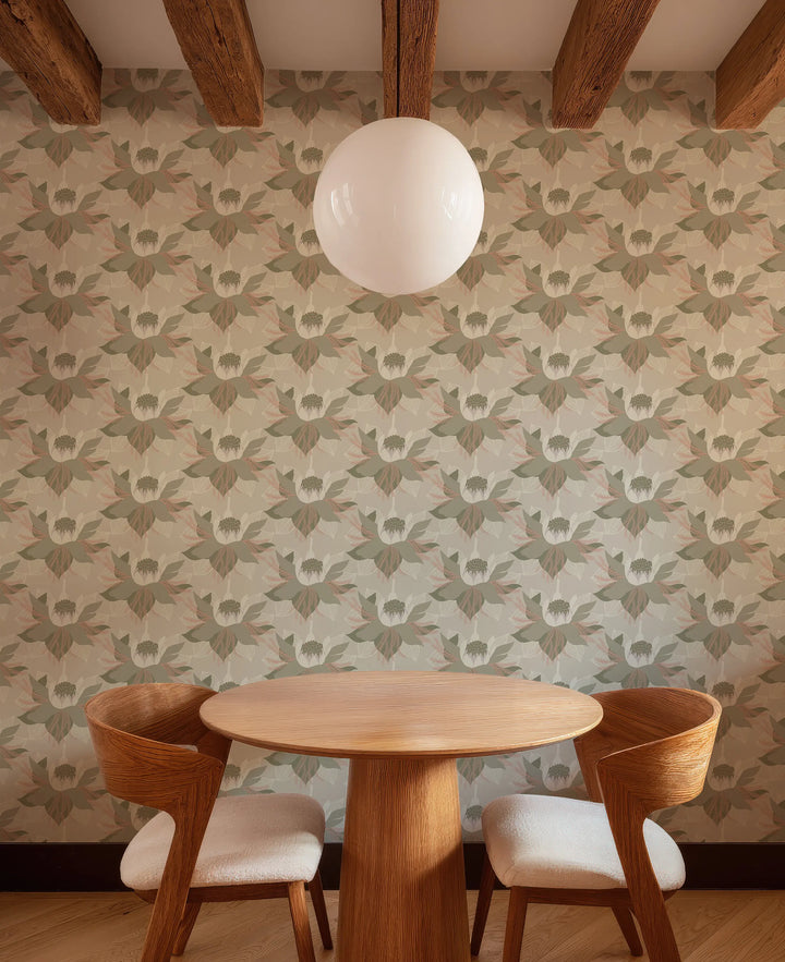 Modern Bloom - Taupe Wallpaper by Bohemian Bungalow