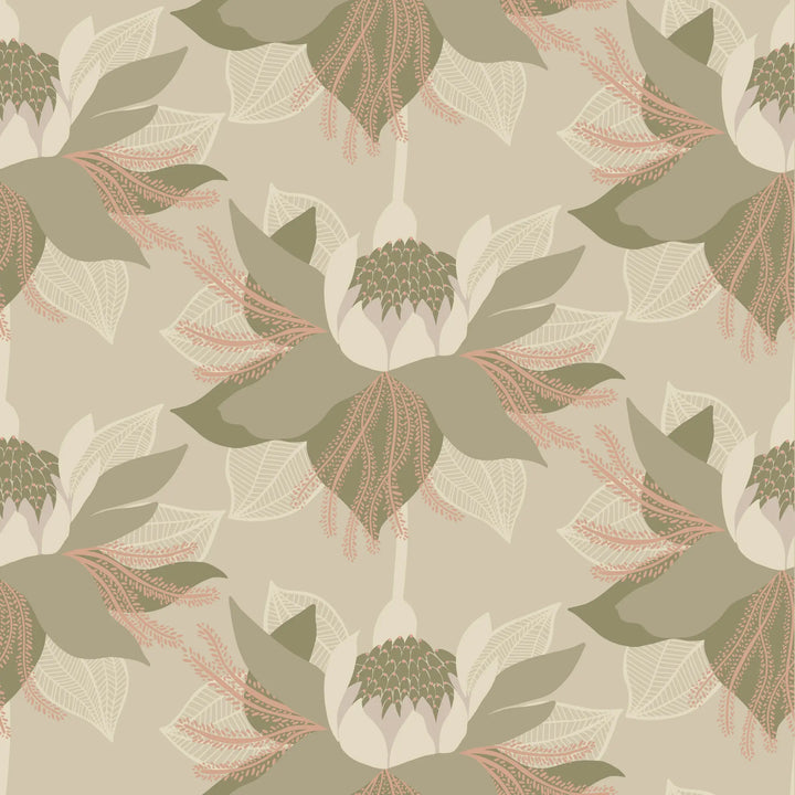 Modern Bloom - Taupe Wallpaper by Bohemian Bungalow