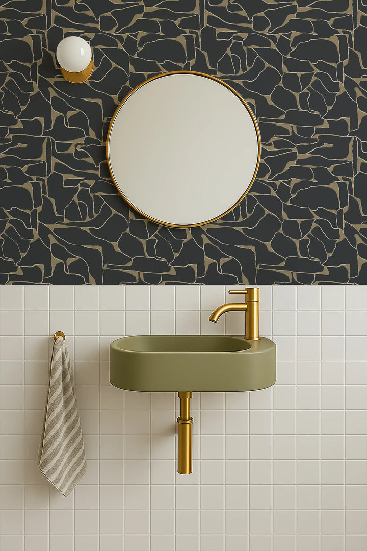 Quartz - Black Gold Wallpaper by Bohemian Bungalow