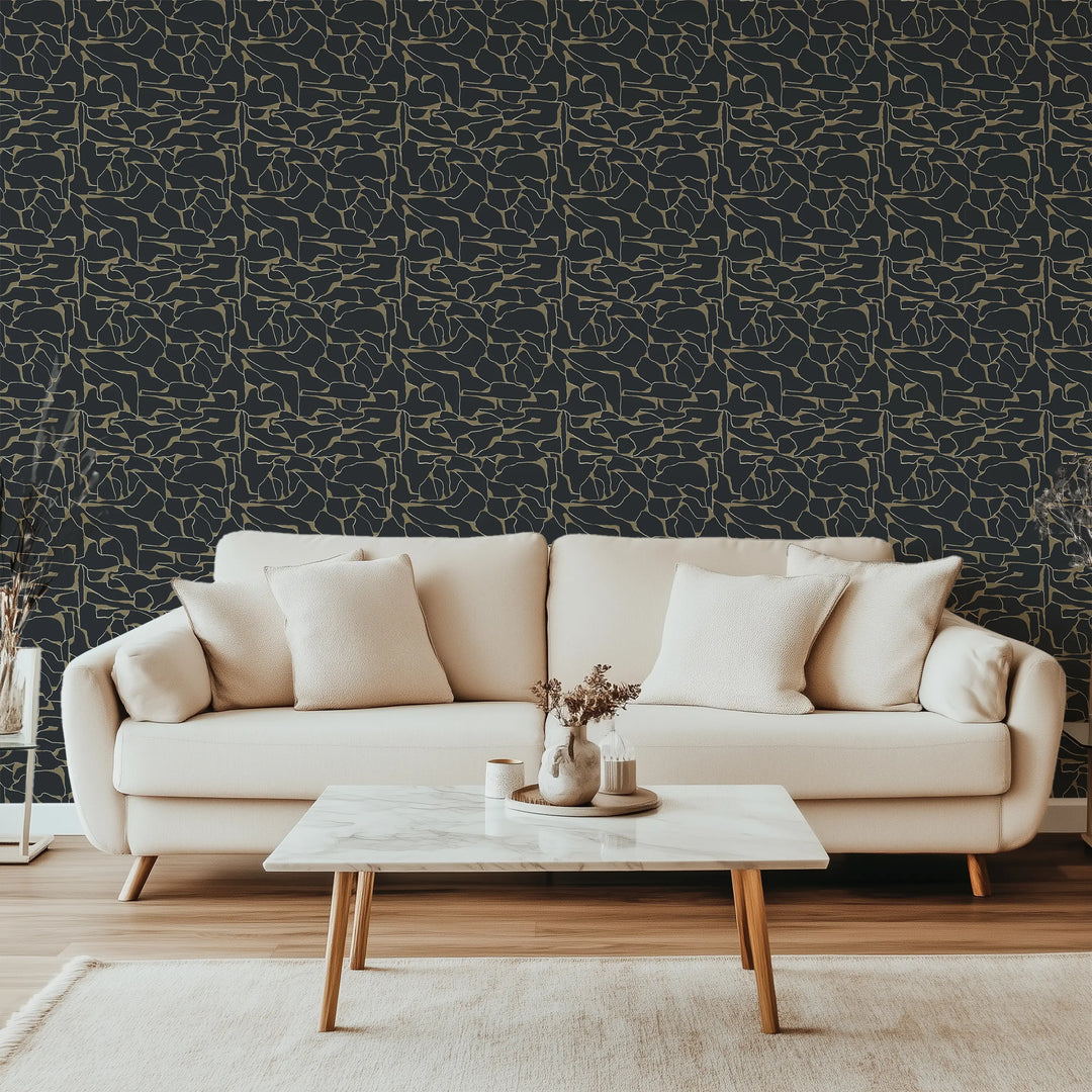 Quartz - Black Gold Wallpaper by Bohemian Bungalow