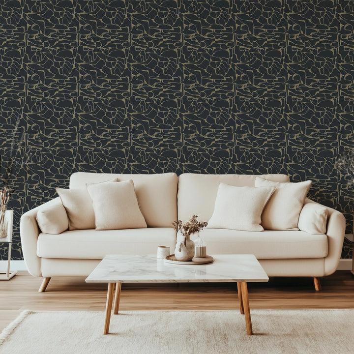 Quartz - Black Gold Wallpaper by Bohemian Bungalow