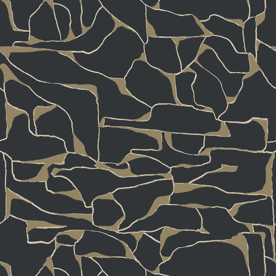 Quartz - Black Gold Wallpaper by Bohemian Bungalow