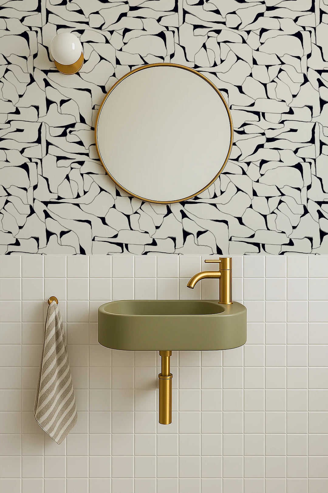 Quartz - Black White Wallpaper by Bohemian Bungalow