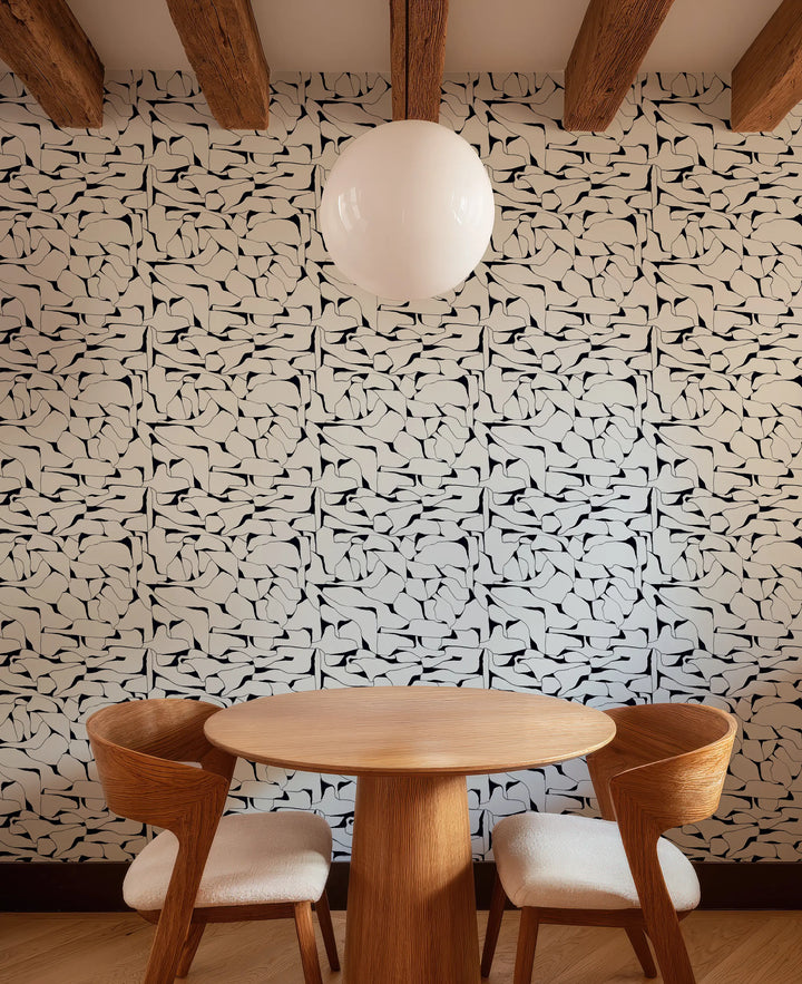 Quartz - Black White Wallpaper by Bohemian Bungalow