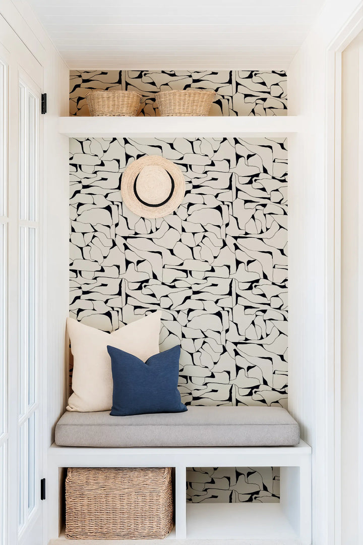 Quartz - Black White Wallpaper by Bohemian Bungalow