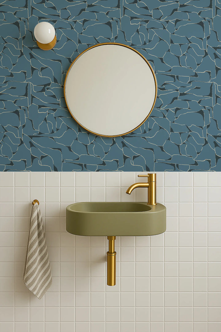 Quartz - Navy Wallpaper by Bohemian Bungalow