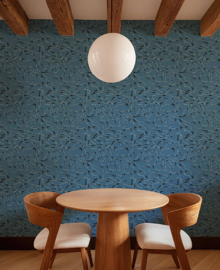 Quartz - Navy Wallpaper by Bohemian Bungalow