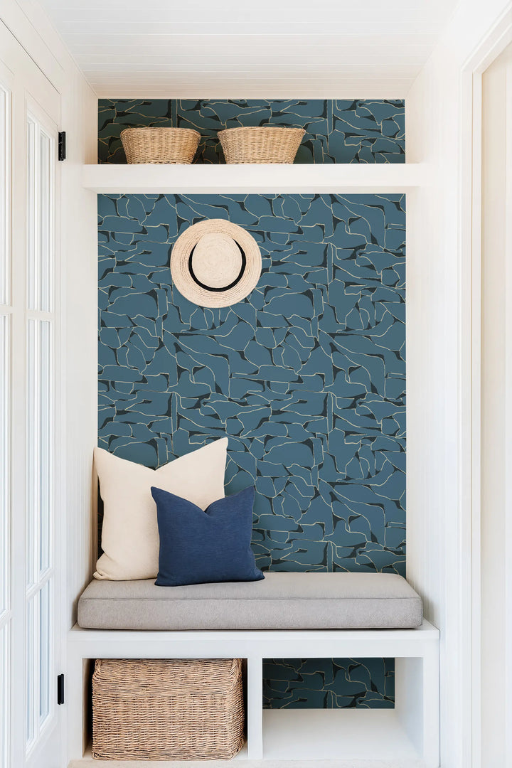 Quartz - Navy Wallpaper by Bohemian Bungalow